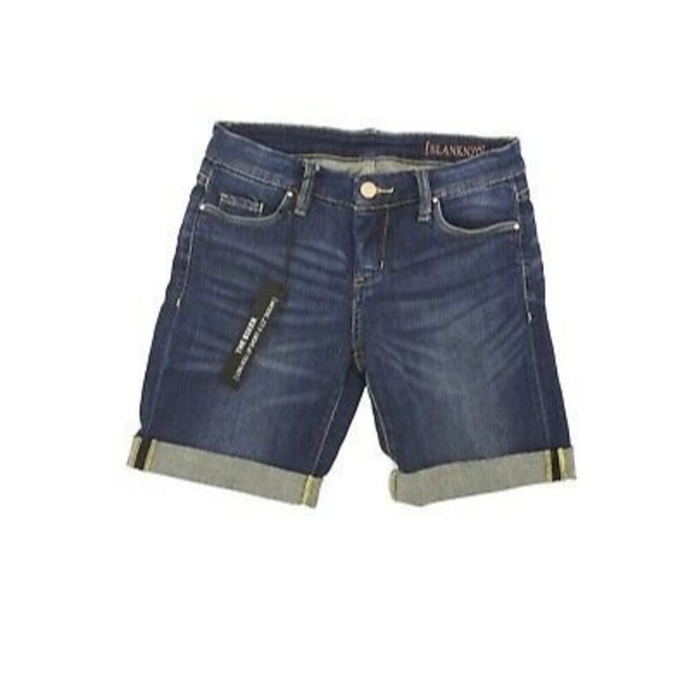 BlankNYC Juniors The Biker Shorts Size 25 Cuffed Bermuda Blue Denim NEW Tag B19